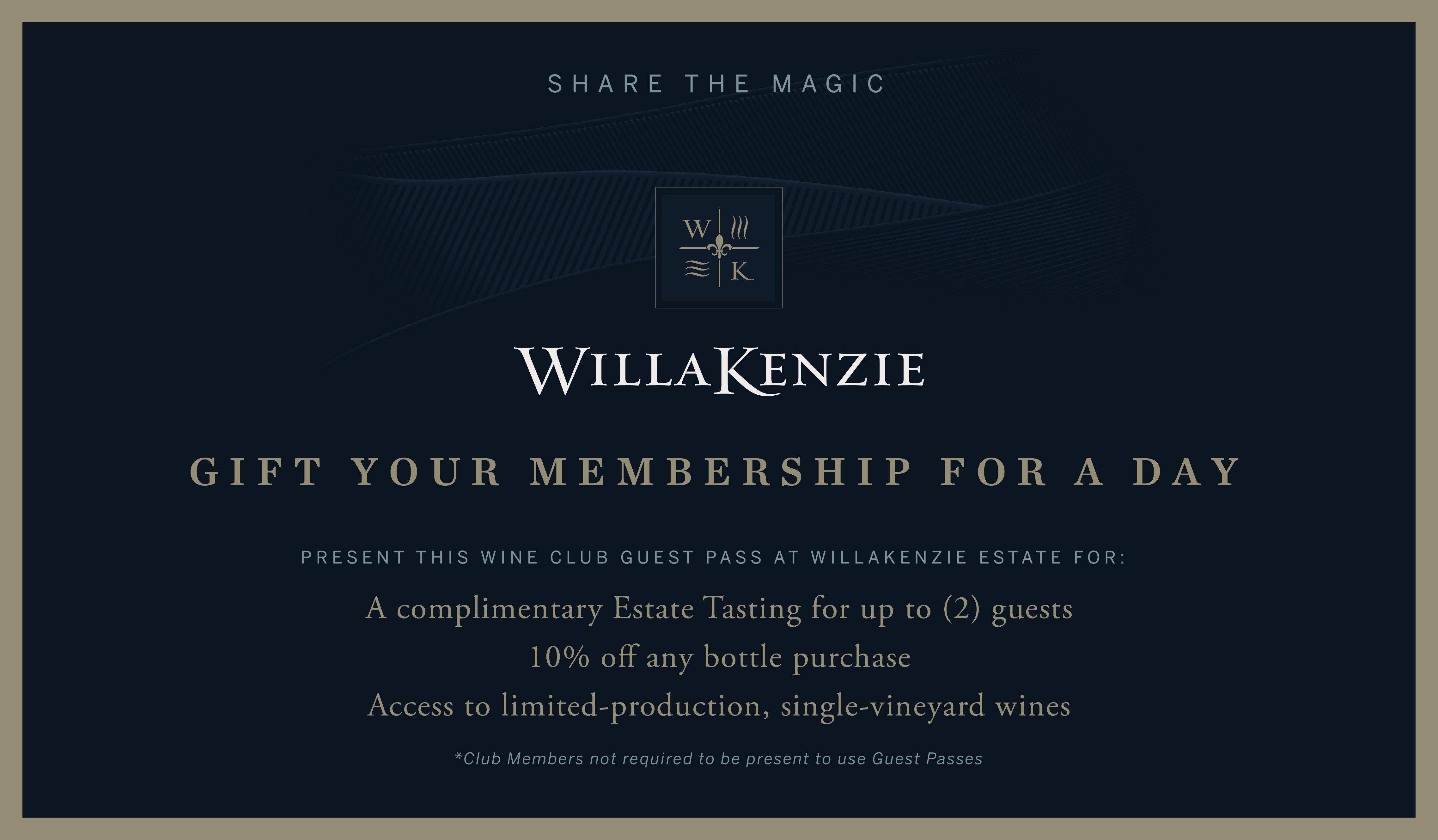 WillaKenzie Estate Club Member For A Day Pass WillaKenzie Estate Club Member For A Day Pass